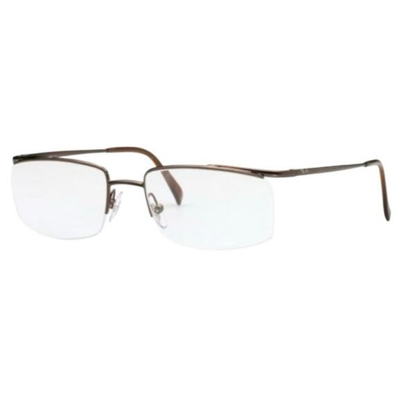 RayBan Eyeglasses Frame Italy RB6046 2511 52-18-135 Brown Half Rim